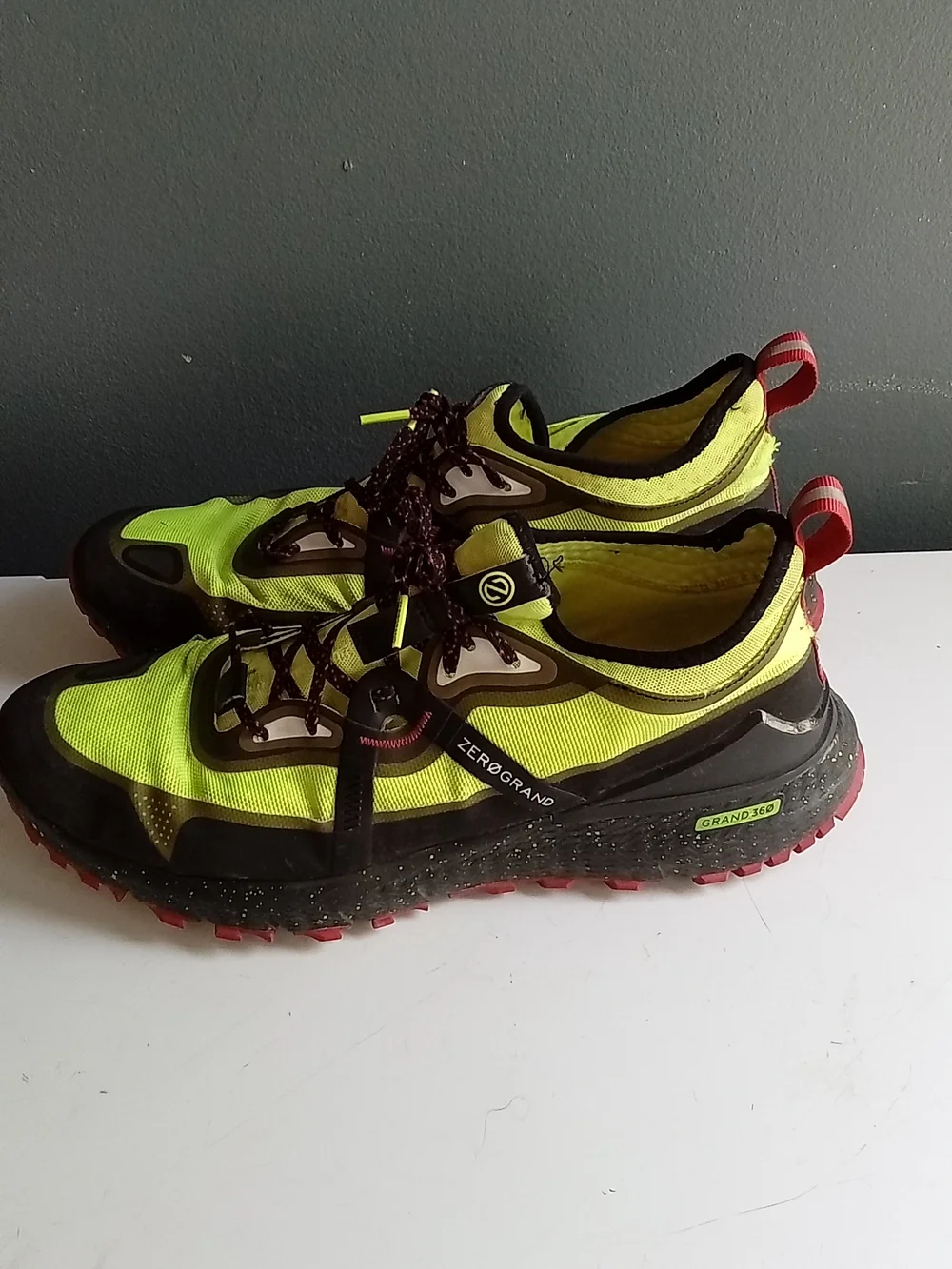 Cole Haan Zerogrand Outpace Neon Yellow Black Running Shoes Mens‎ C32106